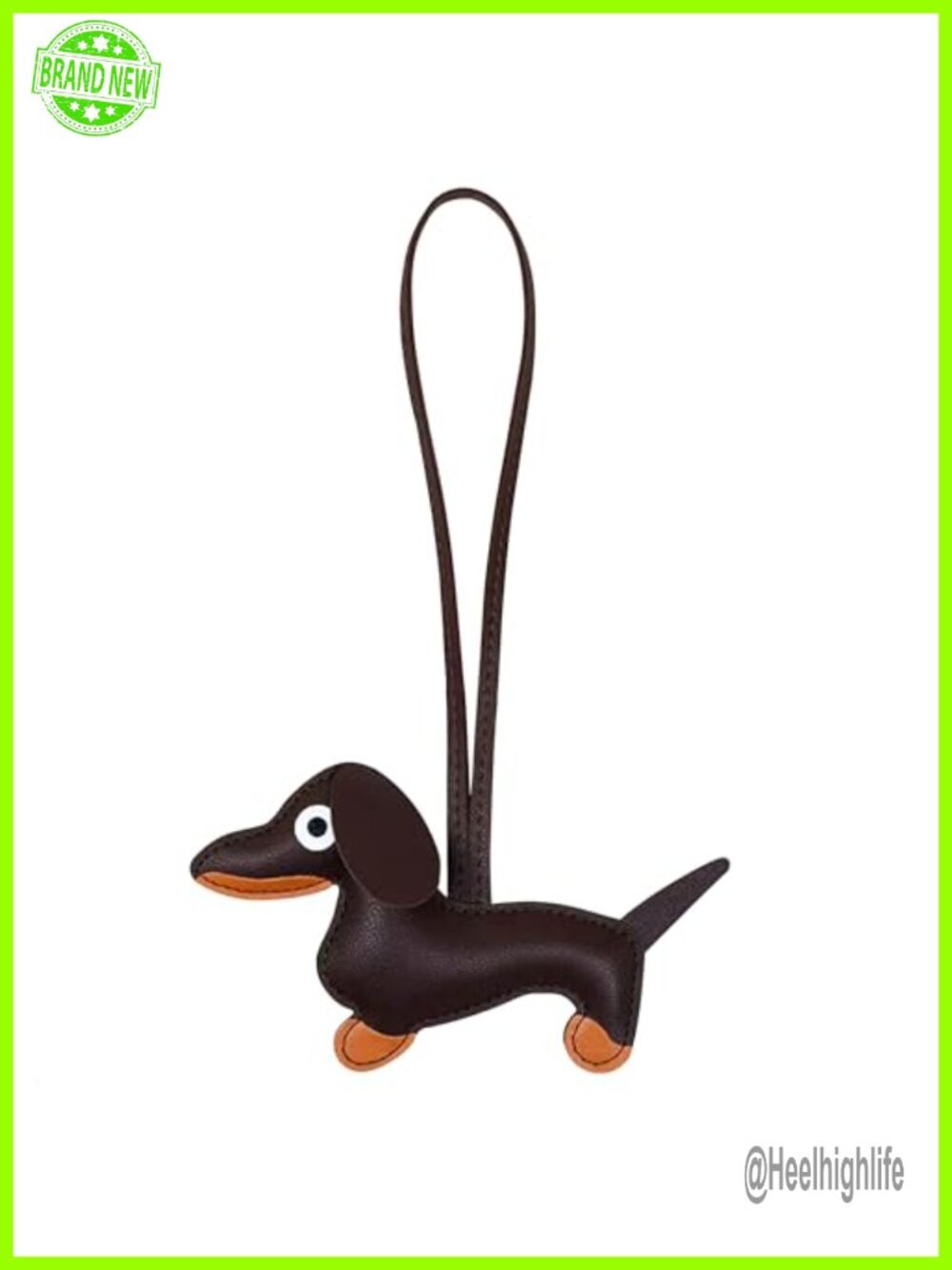 Dachshund Bag Charm Faux Leather PU Cute Dog Keychain Accessory